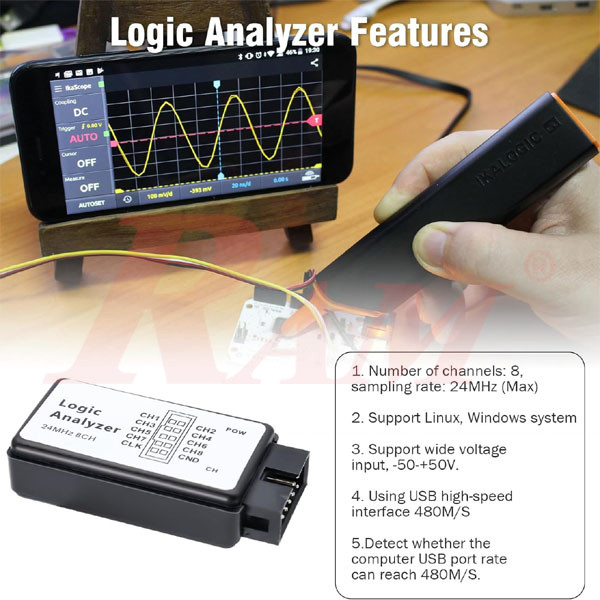 Logic Analyzer 8 Channel 24MHz