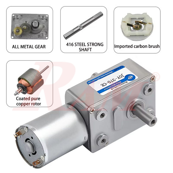 Hollow Shaft JGY370 DC Geared Motor 24Vdc 210 rpm High Torque