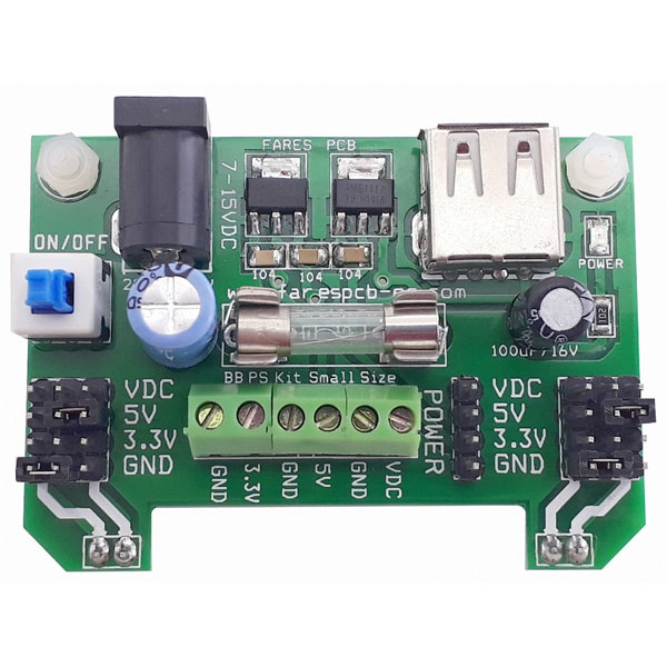 MB102 Breadboard Power Supply Module 3.3V/5V Dual Output + Fuse Protection