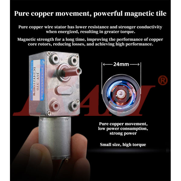 Hollow Shaft JGY370 DC Geared Motor 24Vdc 210 rpm High Torque