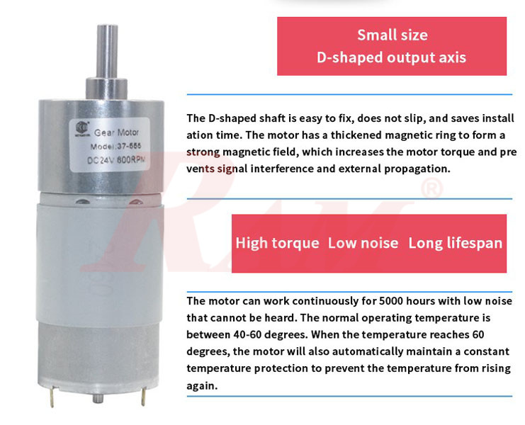 DC Geared Motor 12Vdc 267 rpm - Model JGB37555-18.75K