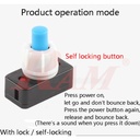 Switch On/Off PBS-17A 10mm - Self Locking