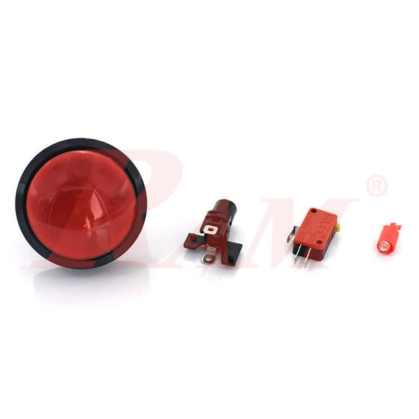 Arcade Style 100mm Big Round Push Button With Red LED Light - Massive Arcade Button with LED