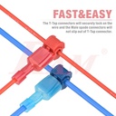 T-Tap Size T2 (1.5mm - 2.5mm) Wire Connector Bridge to Connect Without Cutting Wires
