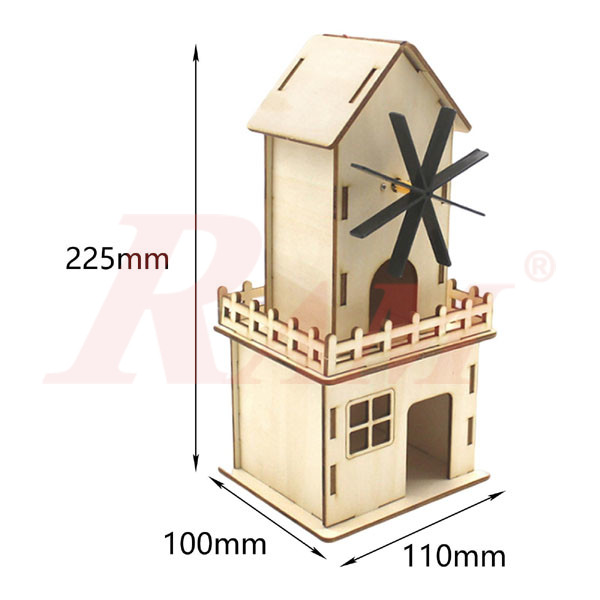 DIY Solar Wood Windmill House - Science Toy