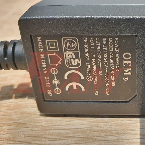 Wall Power Adapter 12Vdc 1A - With On/Off Switch