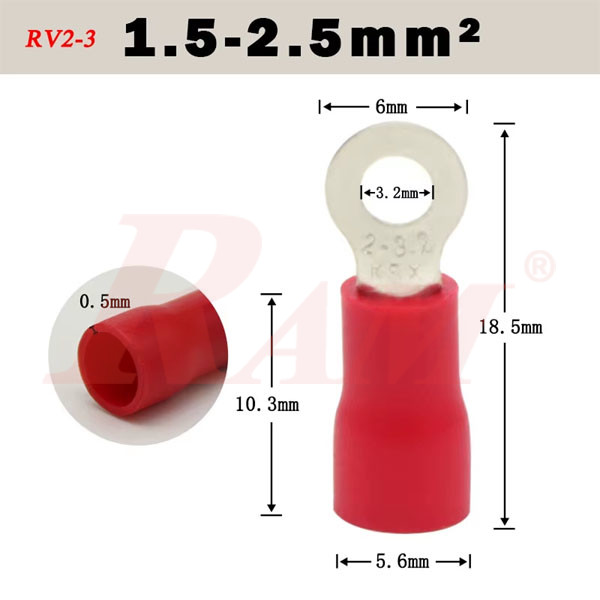 RV2-3.5 Insulated Ring Electrical Crimp Terminal Connector