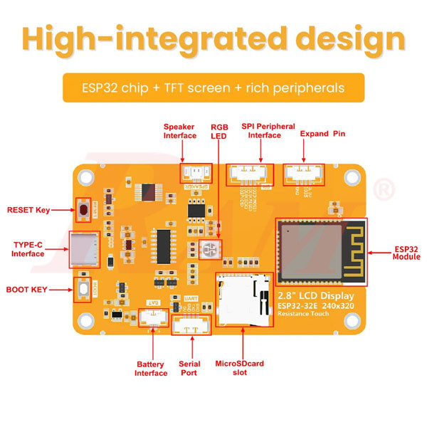 ESP32 Module With 2.8" TFT Touch Screen WiFi + Bluetooth