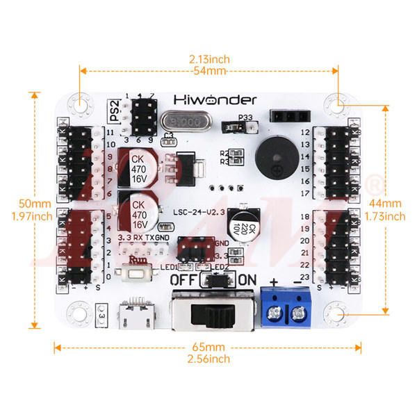 LSC-24 24-Channel Digital Servo Controller with 16M Memory/Arduino Compatible With Over-Current Protection