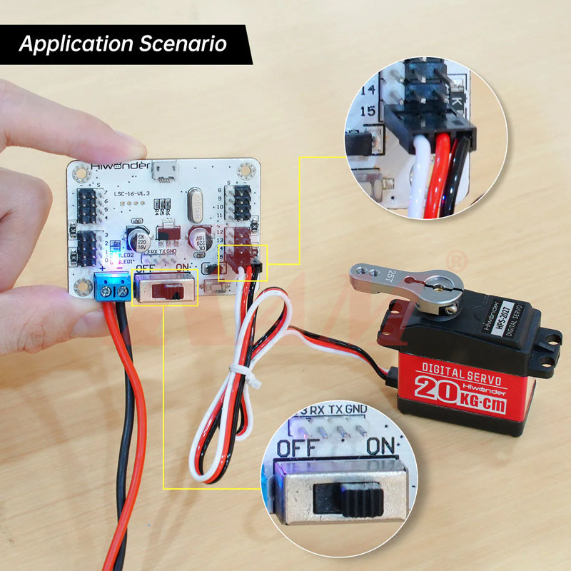 LSC-16 16-Channel Servo Controller ARM Cortex-M3 With Over-Current Protection & Graphical PC Software