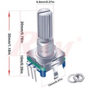 EC11 Rotary Encoder With Push Button Switch 5pin 20mm Silver