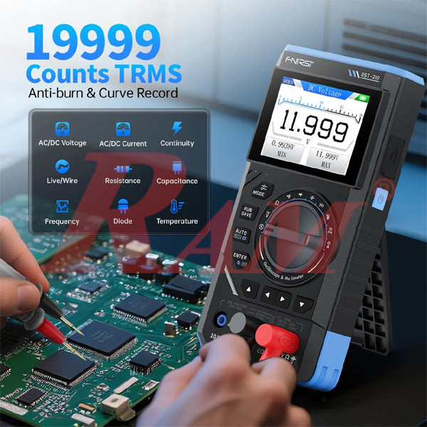 FNIRSI® DST-210 Handheld 3-IN-1 Multimeter Oscilloscope 10MHz & Signal Generator