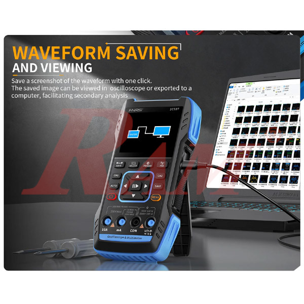 FNIRSI® 2C53T Handheld Dual Channel 3-in-1 50MHz 250MS/s Oscilloscope + Multimeter + DDS Signal Generator