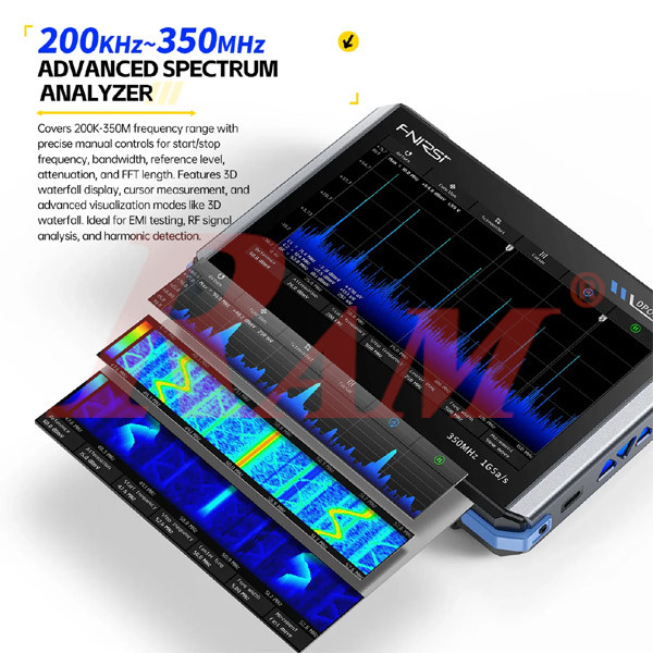 FNIRSI® DPOS350P 4-IN-1 350MHz 1GS/S Tablet Oscilloscope Signal Generator Spectrum Analyzer Frequency Response Analyzer