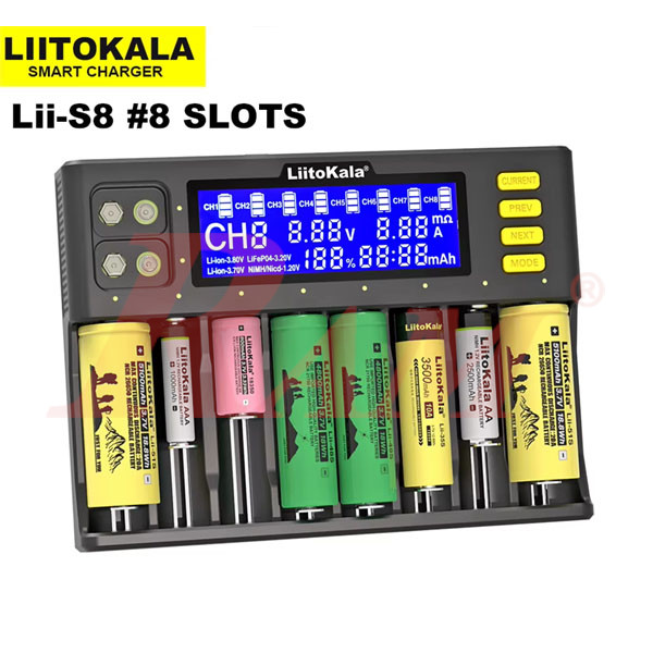 LiitoKala® Lii-S8 Smart Intelligent Battery Charger - 8 Battery Slots