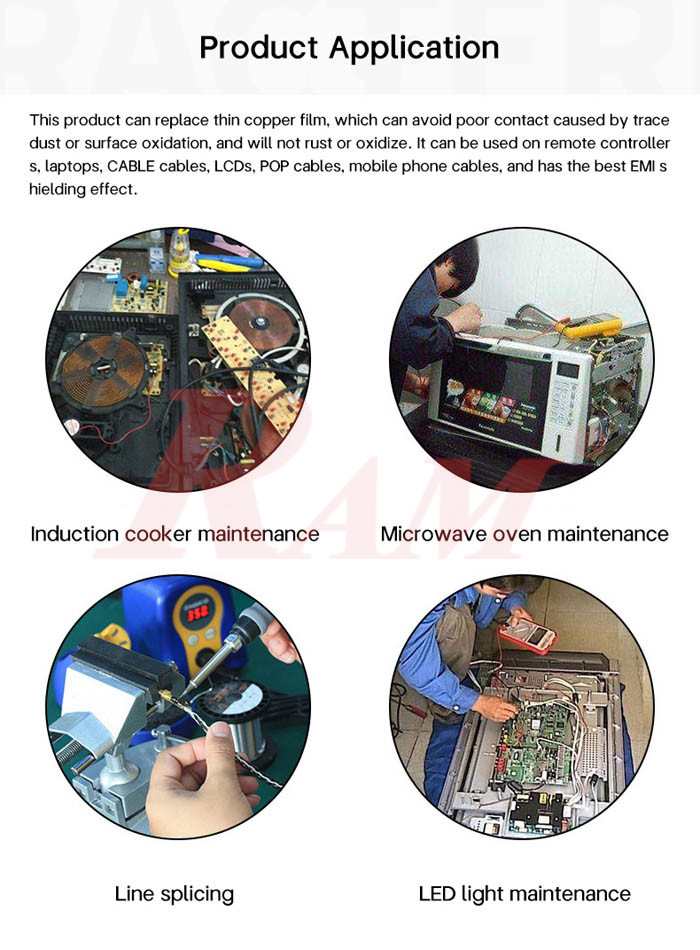 Conductive Fabric Cloth Adhesive Tape Width 8mm - 1 Roll 20M