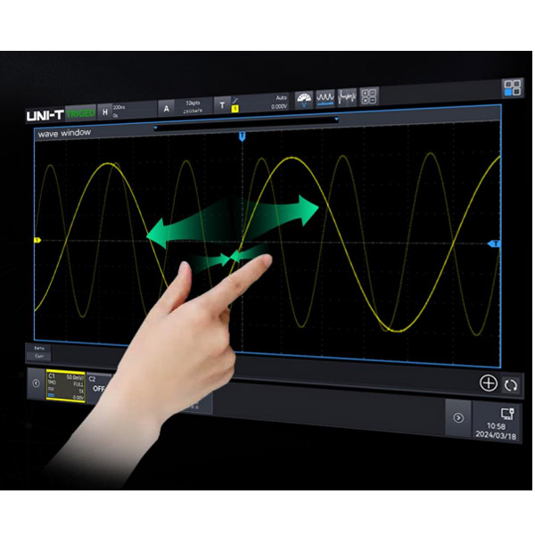 UNI-T UPO2204HD 4-Channel High-Resolution Digital Oscilloscope 200 MHz (12-bit, 2.5 GSa/s)