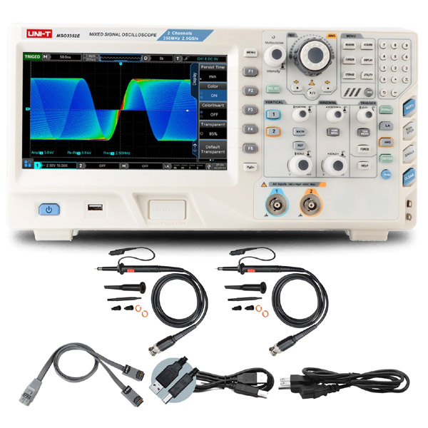 UNI-T MSO3352E Mixed Signal Oscilloscope 350 MHz - 2 Analog + 16 Digital Channels, 2.5 GSa/s Sampling Rate, and Built-in Function / Arbitrary Waveform Generator