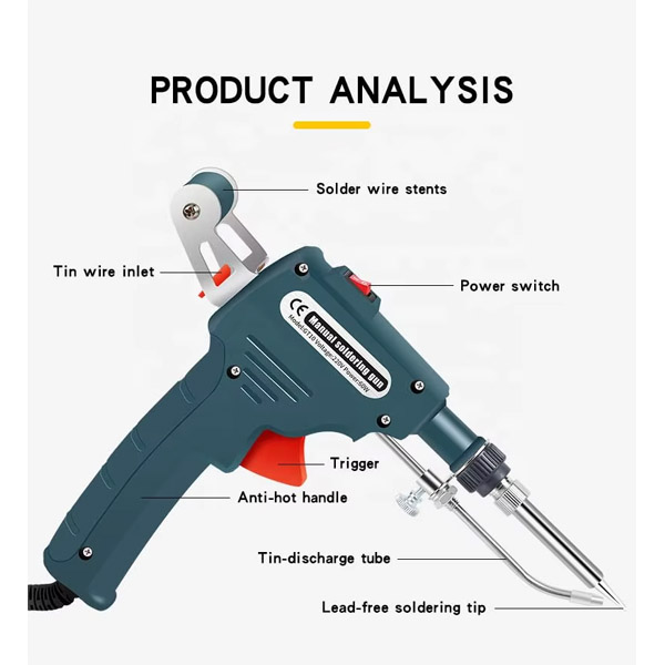 GT10-60W Soldering Iron Gun Shape With Solder Wire Feeding