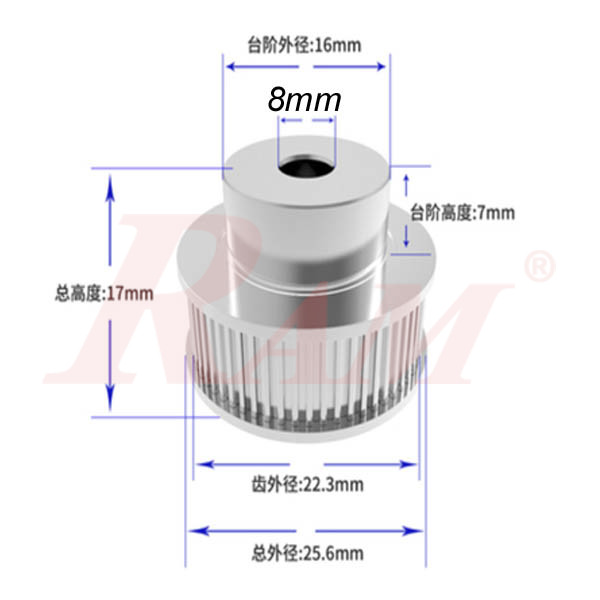 GT2 / 36 Teeth Bore 8mm Timing Aluminum Pulley