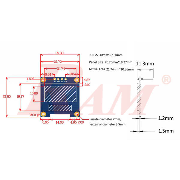OLED 0.96" 4pin LCD Display Module I2C IIC Communicate
