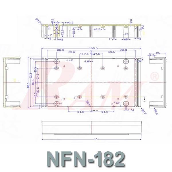 Plastic Project Box NFN-182 Size 150x100x50 mm