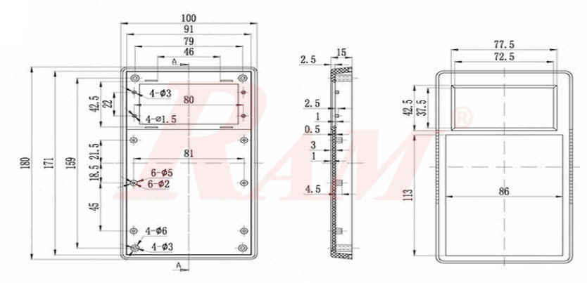Plastic Project Box HFM-5 Size 176x100x40 mm