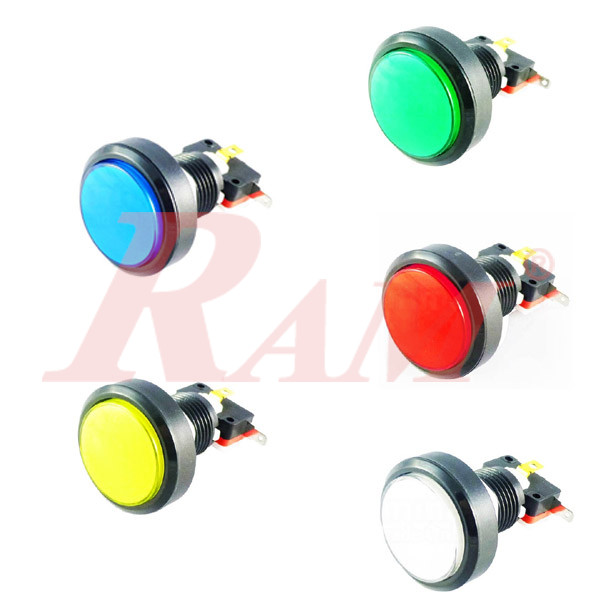 Arcade Style 45mm Big Round Push Button With Red LED Light