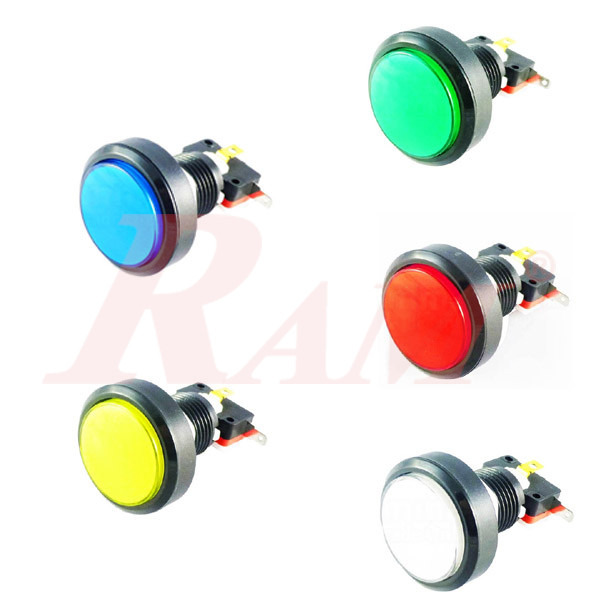 Arcade Style 45mm Big Round Push Button With Red LED Light