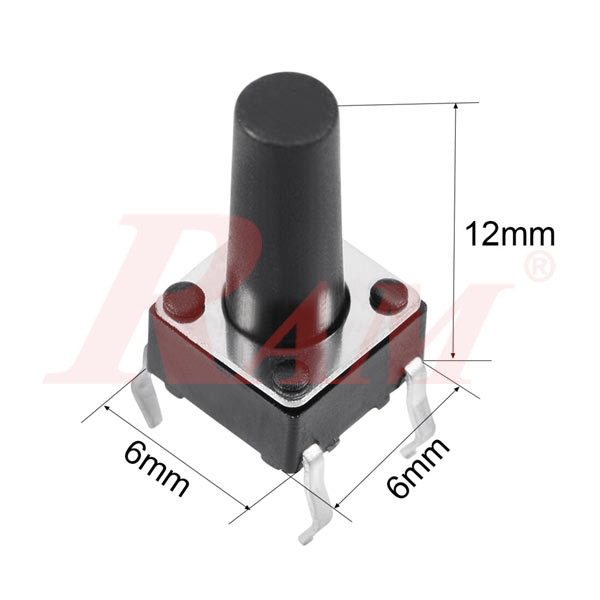 Press 4pin 6x6x12 mm Tack Switch - Push button
