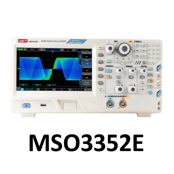 UNI-T MSO3352E Mixed Signal Oscilloscope 350 MHz - 2 Analog + 16 Digital Channels, 2.5 GSa/s Sampling Rate, and Built-in Function / Arbitrary Waveform Generator جهاز أوسيلوسكوب مختلط الإشارة 350 ميجاهرتز 2 قناة و16 قناة رقمية ومولد موجات مدمج
