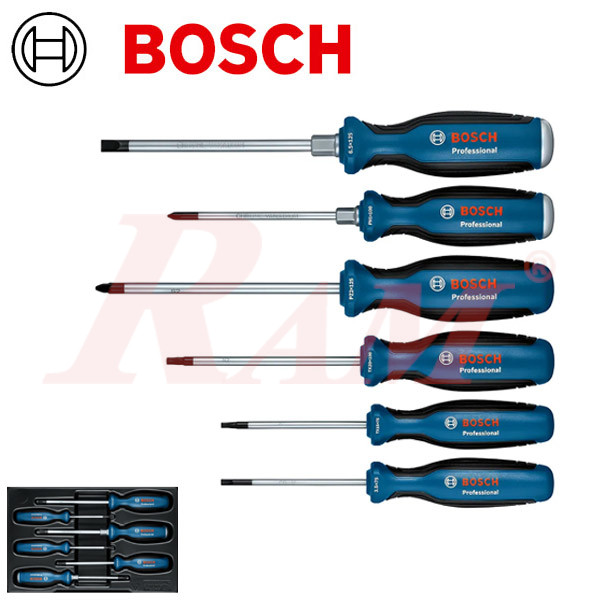 BOSCH Screwdriver Set SL/PH/PZ/TX 6 pcs Professional (SKU# 1 600 A02 CV3) طقم مفكات بوش احترافي