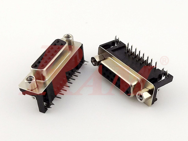 D-SUB DB15 Female Right Angle PCB Mount (SKU#DB13) سوكيت DB15 لحام على بوردة انثى