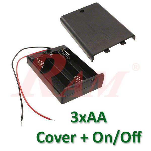 Battery Holder 3xAA + On/Off Switch جراب حامل بطارية مع مفتاح