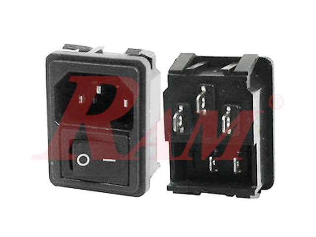 AC Power Connector With On/Off Switch