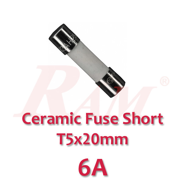 Ceramic Fuse Short 6A-250V (Size T5x20mm)