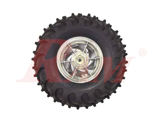 Robot Tires 120x60mm + Metal Coupler - Off Road (1 Wheel) RS003CS