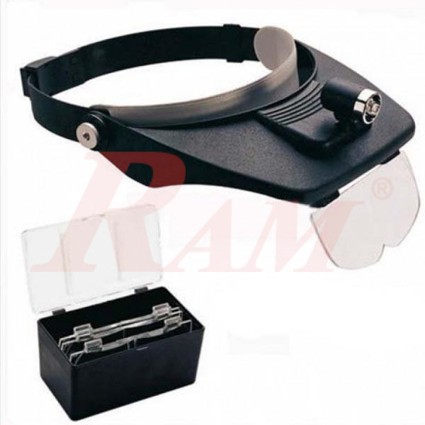 Portable Light Head Magnifying Glass - With LED