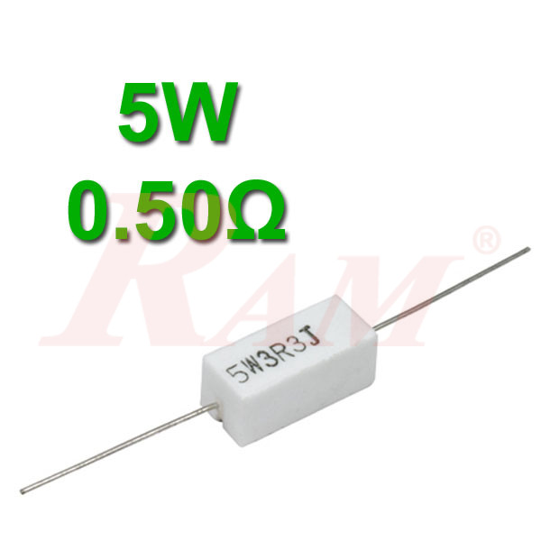 Ceramic Power Resistor 5W / 0.50Ω  مقاومة سيراميك حراري 5 واط