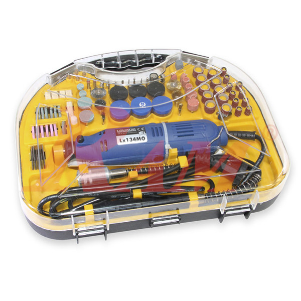 Electric Drill & Grinding مثقاب شنيور كهربائي مع مجموعة الاكسسوارات الكاملة (72 قطعة) لاعمال الحفر والنحت والقطع موديل LX134MO