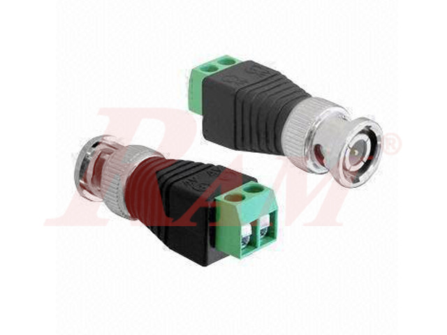 BNC Male Plug To 2pin Screw Terminal Block