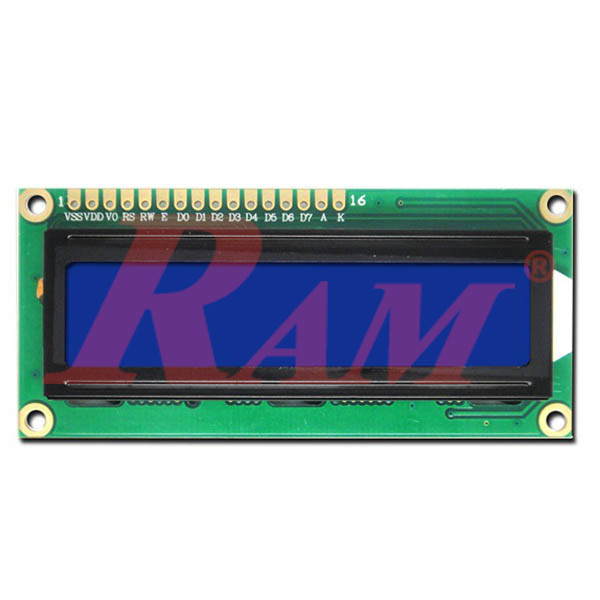 شاشة عرض حروف و ارقام كريستال مقاس LCD 2x16 - اضائة زرقاء