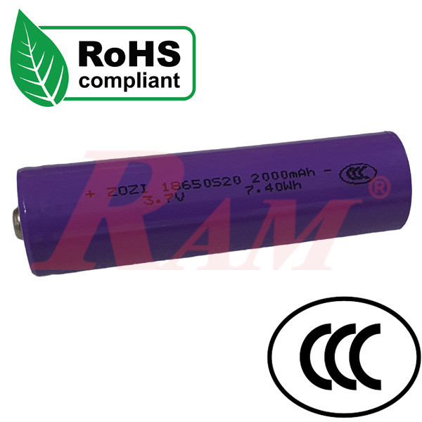 Battery 3.7V 18650 Lithium Rechargeable With CCC Certificate