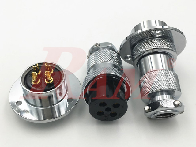 GX25-5 Pole Metal Male Female Panel Chassis Connector