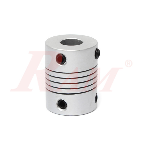 Aluminum Small Flexible Coupling Size L25xD19mm - Inner Diameters 8x8mm