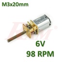 Micro Metal Thread 6V DC Geared Motor With 20mm Lead Screw Shaft 98 rpm (GA12-N20)