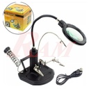 TE-802 Advanced Desk Lamp Magnifying Glass 2.5x ~ 4x Third-Hand Iron Soldering Base