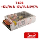 Smun® Industrial SMPS Triple Output +5Vdc/7A +12Vdc/1A & (-)12Vdc/1A Input 220Vac (T-60B)