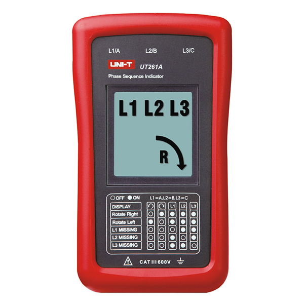 UT261A Phase Sequence & Missing Phase Indicator جهاز اختبار و اتجاه الفازات