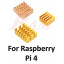Heatsink Cooling Set for Raspberry Pi 4B Board - Gold (Aluminum & Copper) طقم مبرد حراري هيت سينك للتبريد لبورد Raspberry Pi 4B (ألومنيوم ونحاس)